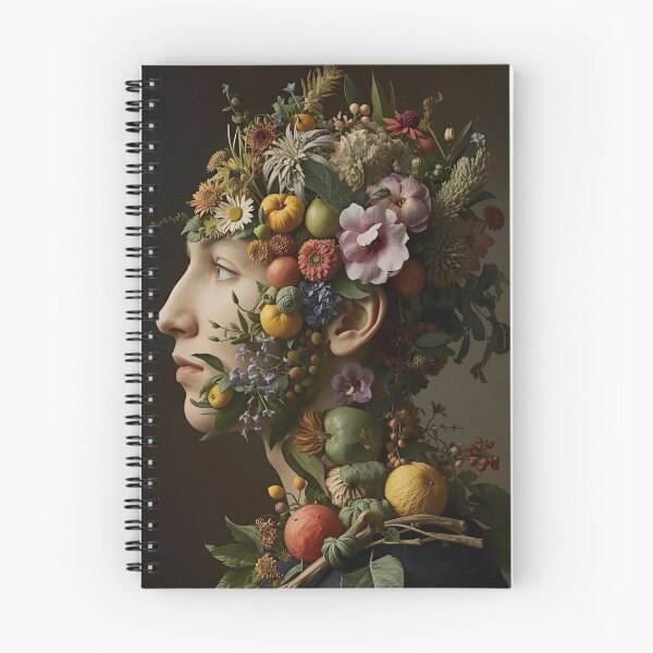Item preview, Floral Renaissance Portrait – Nature Inspired Surreal Art designed and sold by nivadaofficiel2.