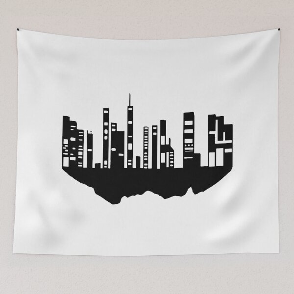 Item preview, Paysage Urbain Volant 6 (simple, noir et blanc, minimaliste) designed and sold by EBFCDesigns.