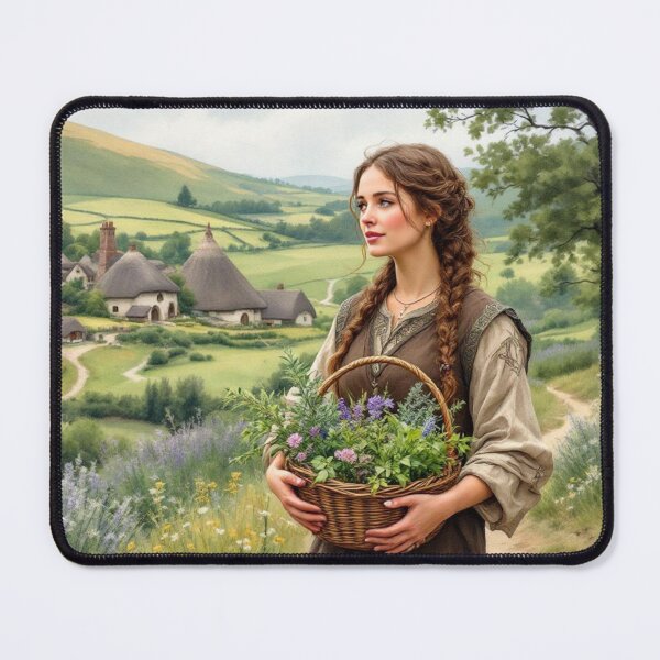 Aperçu de l'œuvre Femme Celte, retour de la cueillette de plantes médicinales créée et vendue par jefboutique6150.