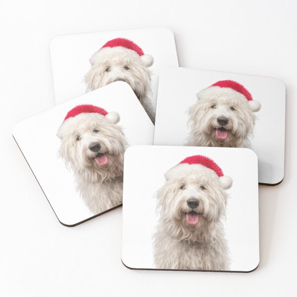 Item preview, Cute Komondor dog Christmas Art — Komondor dog Wearing Santa Hat designed and sold by LazyOwlStore.