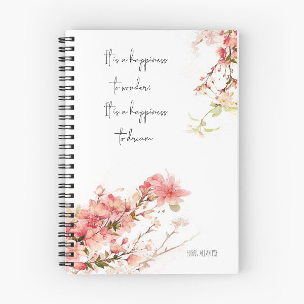 Item preview, It Is A Happiness To Wonder Quote - Edgar Allan Poe - Spiral Notebook designed and sold by SQInspirations.