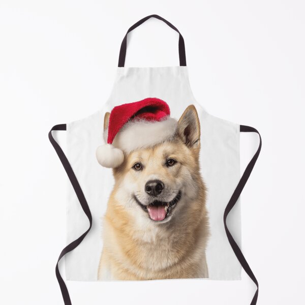 Item preview, Cute Norwegian Buhund Christmas Art — Norwegian Buhund Wearing Santa Hat designed and sold by LazyOwlStore.