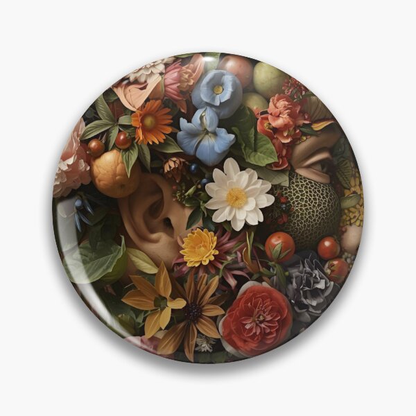 Item preview, Floral Renaissance Portrait – Nature Inspired Surreal Art designed and sold by nivadaofficiel2.