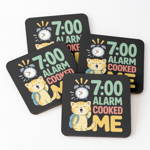 Item preview, Funny Cat Back to School for Girls 7 00 Alarm Cooked Me designed and sold by BlackStars3Neon.