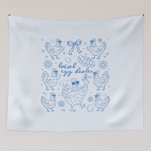Item preview, Local Egg Dealer – Funny Chicken and Egg Blue Design designed and sold by EmeraldeaArt.