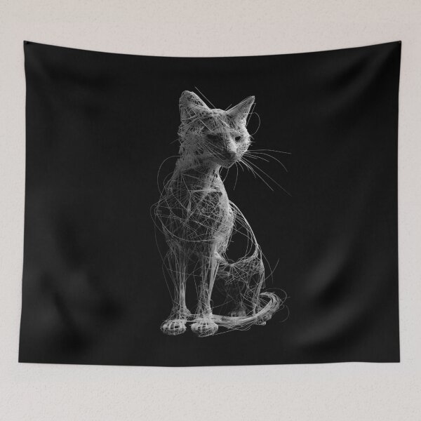 Item preview, Wireframe Cat Illustration designed and sold by caracatita75.