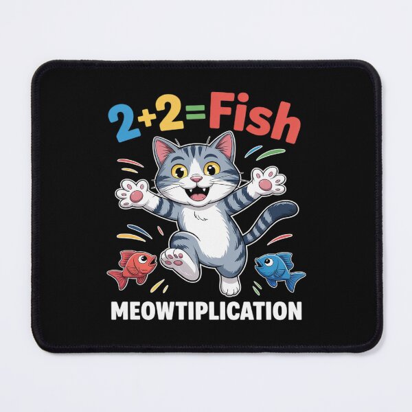 Item preview, Funny Cat Math Meowtiplication Fish Pun Cute designed and sold by BlackStars3Neon.