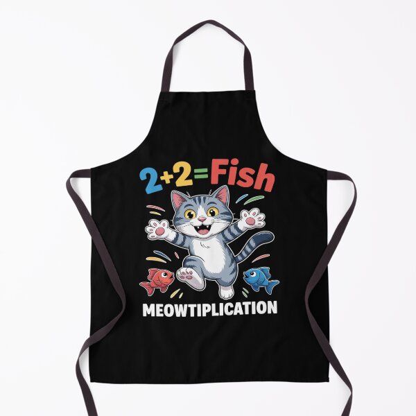 Item preview, Funny Cat Math Meowtiplication Fish Pun Cute designed and sold by BlackStars3Neon.