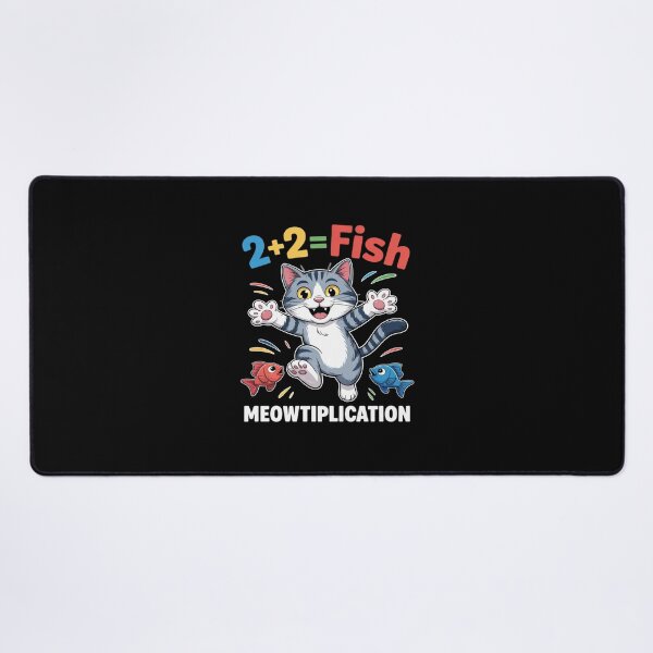 Item preview, Funny Cat Math Meowtiplication Fish Pun Cute designed and sold by BlackStars3Neon.