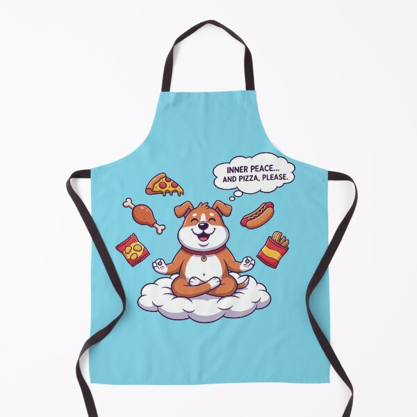 Item preview, Funny Cartoon Dog Meditating with Fast Food Illustration designed and sold by DiNata.