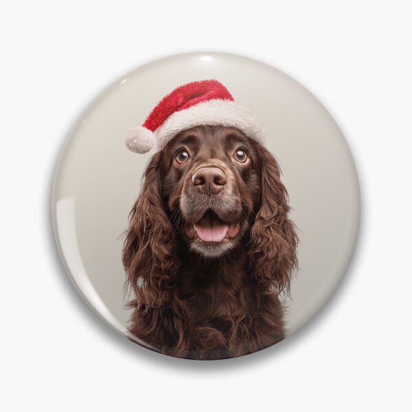 Item preview, Cute Sussex Spaniel Christmas Art — Sussex Spaniel Wearing Santa Hat designed and sold by LazyOwlStore.