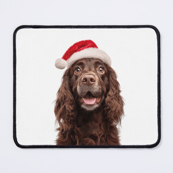 Item preview, Cute Sussex Spaniel Christmas Art — Sussex Spaniel Wearing Santa Hat designed and sold by LazyOwlStore.
