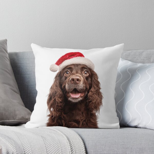 Item preview, Cute Sussex Spaniel Christmas Art — Sussex Spaniel Wearing Santa Hat designed and sold by LazyOwlStore.