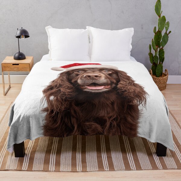 Item preview, Cute Sussex Spaniel Christmas Art — Sussex Spaniel Wearing Santa Hat designed and sold by LazyOwlStore.