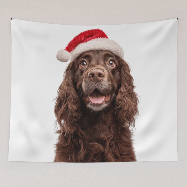 Item preview, Cute Sussex Spaniel Christmas Art — Sussex Spaniel Wearing Santa Hat designed and sold by LazyOwlStore.