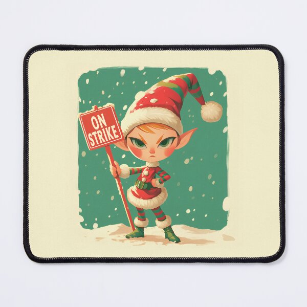 Item preview, Elf On Strike – Funny Christmas Cartoon Design | Cute Pop Art Holiday Tee designed and sold by Windy-market.