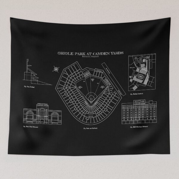 Item preview, Oriole Park At Camden Yards (White Stencil - No Background) designed and sold by BGALAXY.