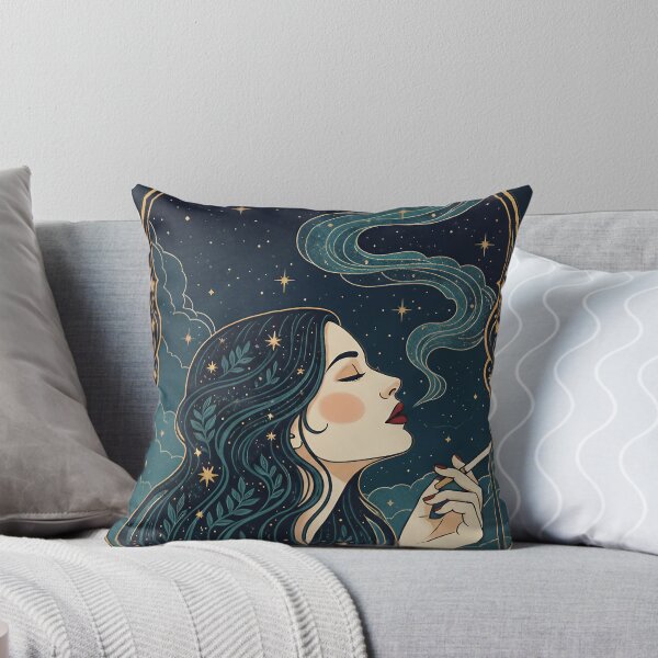 Item preview, Celestial Woman Smoking Under Starry Sky. designed and sold by Spark2Seduction.