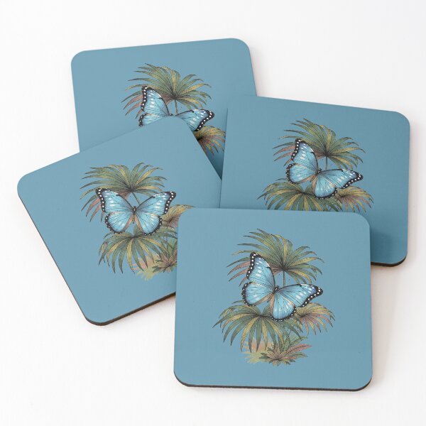 Item preview, Blue Morpho Butterfly with Jungle Palms designed and sold by BirdsnStuff.