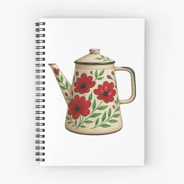 Item preview, Floral Teapot Illustration – Realistic Watercolor Tea Pot Marker Style designed and sold by Pacika.