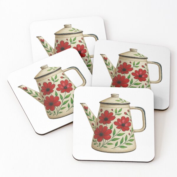 Item preview, Floral Teapot Illustration – Realistic Watercolor Tea Pot Marker Style designed and sold by Pacika.