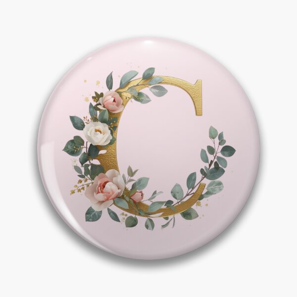 Item preview, Floral Gold Letter C Monogram – Coquette Christian Wall Art, Elegant Blush Rose Initial Print, Faith-Inspired Feminine Gift designed and sold by AmenAlways.