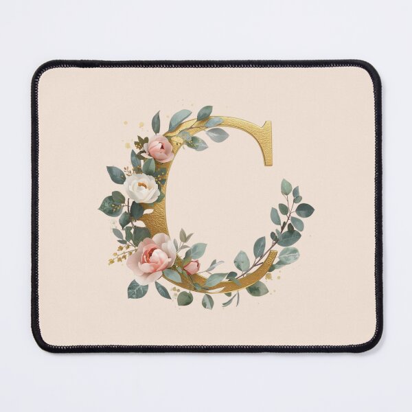 Item preview, Floral Gold Letter C Monogram – Coquette Christian Wall Art, Elegant Blush Rose Initial Print, Faith-Inspired Feminine Gift designed and sold by AmenAlways.