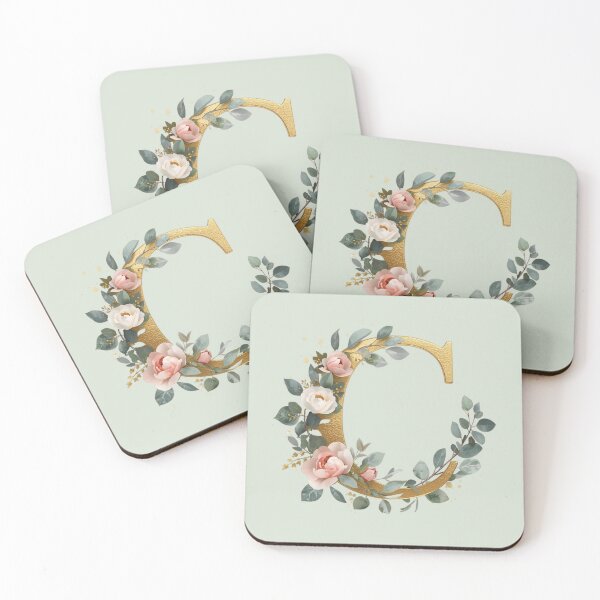 Item preview, Floral Gold Letter C Monogram – Coquette Christian Wall Art, Elegant Blush Rose Initial Print, Faith-Inspired Feminine Gift designed and sold by AmenAlways.