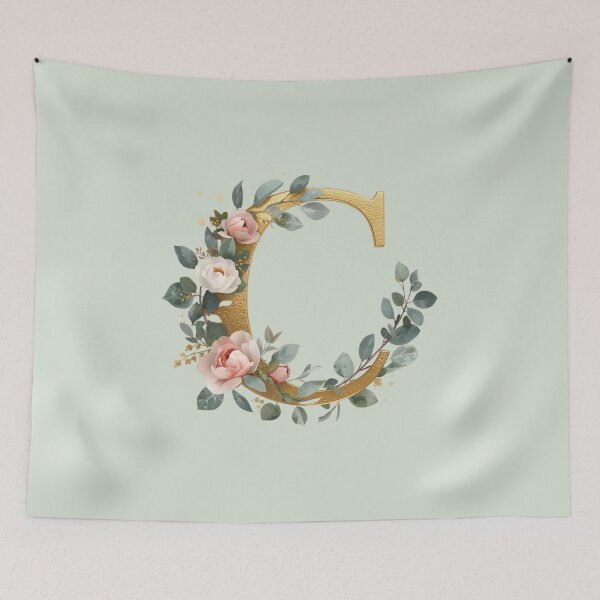 Item preview, Floral Gold Letter C Monogram – Coquette Christian Wall Art, Elegant Blush Rose Initial Print, Faith-Inspired Feminine Gift designed and sold by AmenAlways.