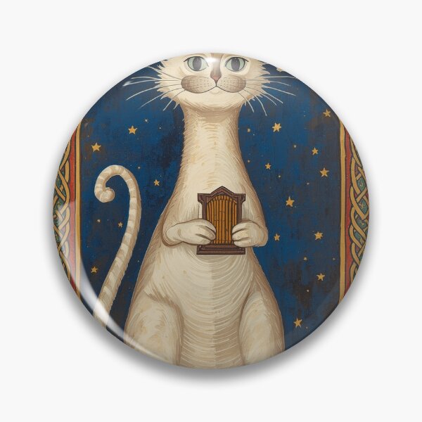 Item preview, Cream Cat Playing Organ Medieval Art designed and sold by PictorialWhimsy.