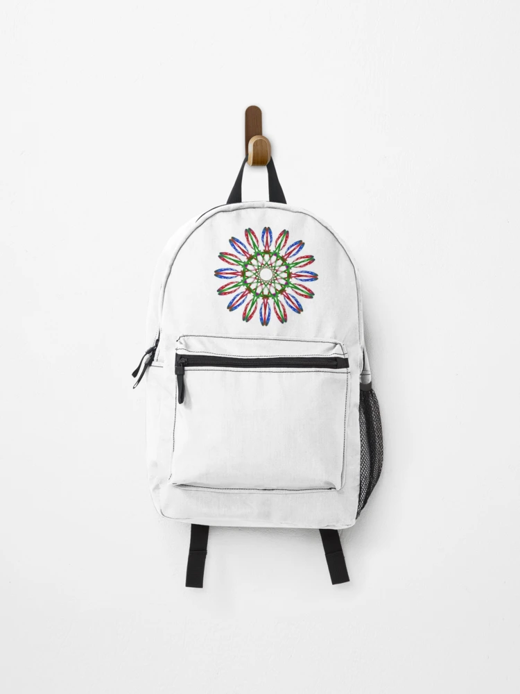 Thumbnail 1 of 3, Backpack, Multicolored mandala designed and sold by Meo Design.