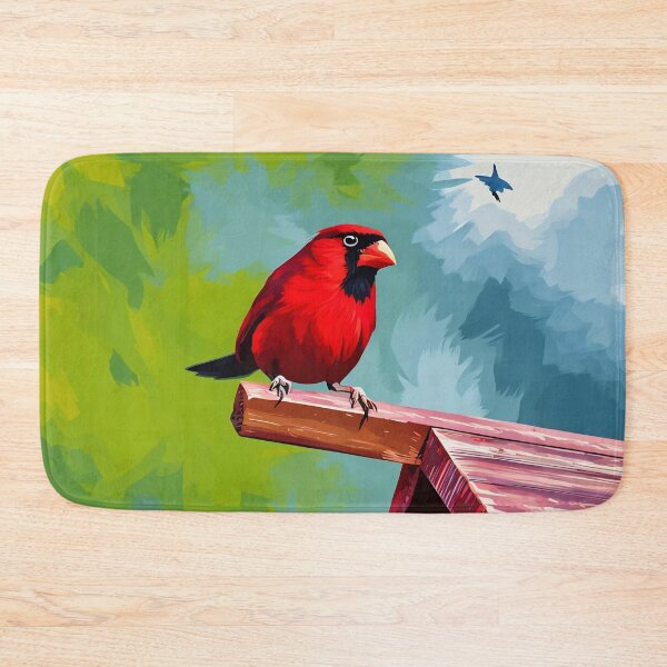 Item preview, Red Cardinal Perched on Bird House designed and sold by tomorrowsart.