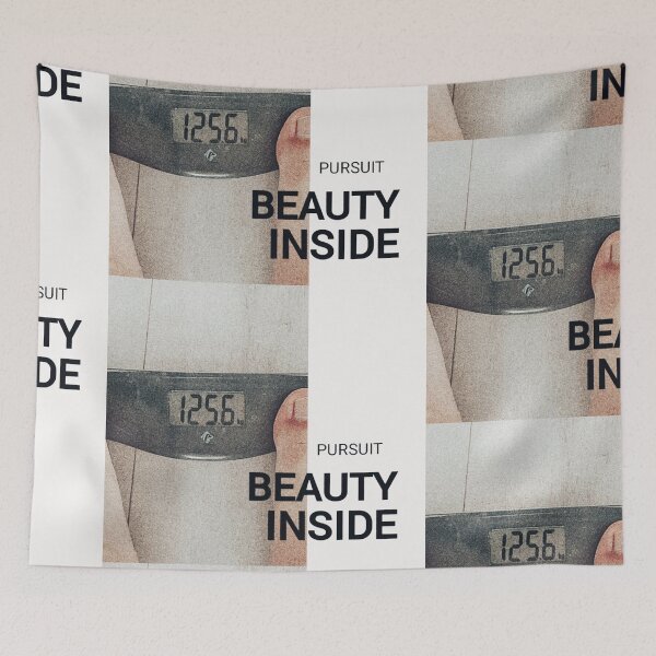 Item preview, PURSUIT BEAUTY INSIDE Scale Photo - Body Positivity Quote Art  designed and sold by SergioMiklos.