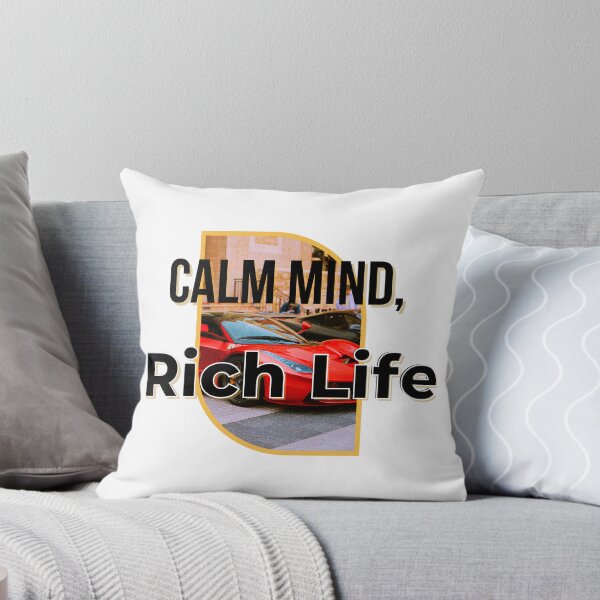 Item preview, Calm Mind, Rich Life – Motivational Luxury Quote Design designed and sold by Crown-Altessa.