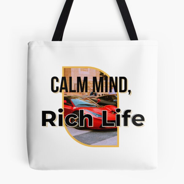 Item preview, Calm Mind, Rich Life – Motivational Luxury Quote Design designed and sold by Crown-Altessa.