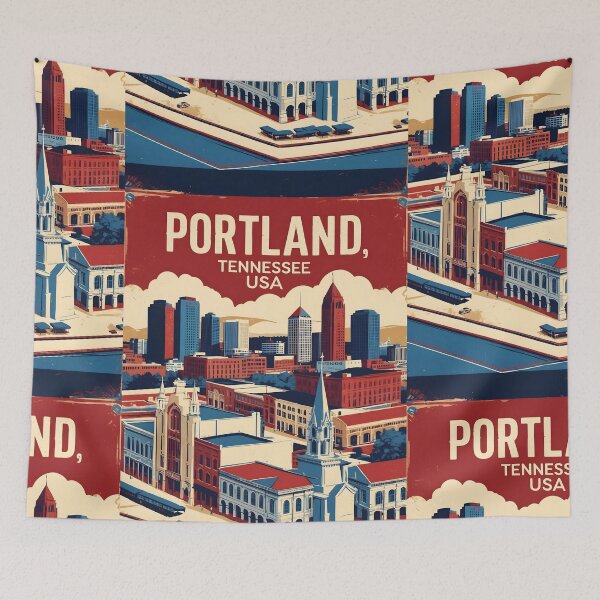 Item preview, Portland Tennessee 1950s USA Vintage Travel Tourism designed and sold by TravelersGems.