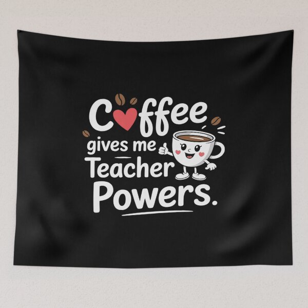 Item preview, Funny Coffee Gives Me Teacher Powers Back To School Teacher designed and sold by BlackStars3Neon.