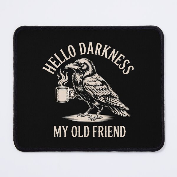 Item preview, Funny Coffee Hello Darkness My Old Friend Caffeine Raven designed and sold by BlackStars3Neon.