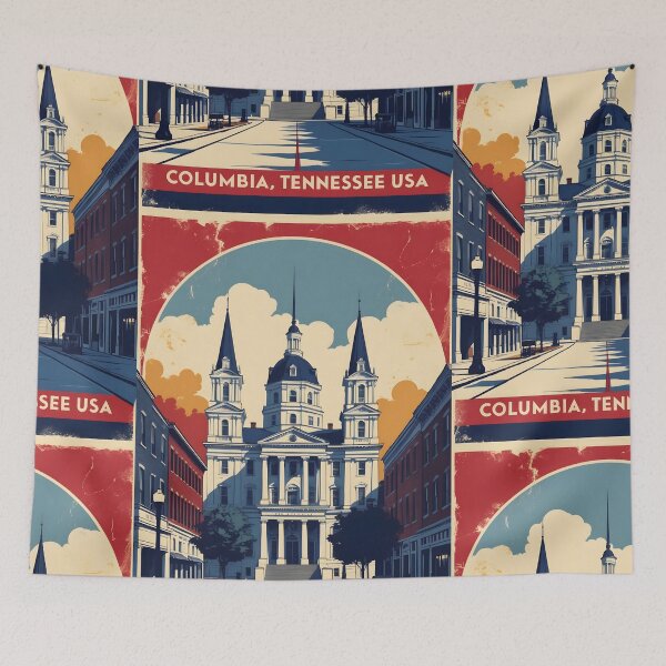 Item preview, Columbia Tennessee 1950s USA Vintage Travel Tourism designed and sold by TravelersGems.