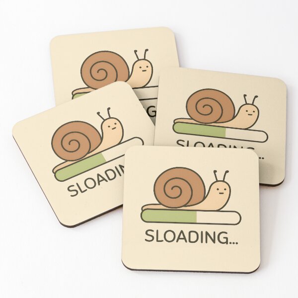 Item preview, Sloading – Funny Snail Loading Bar Pun designed and sold by Imaginationbeyond.