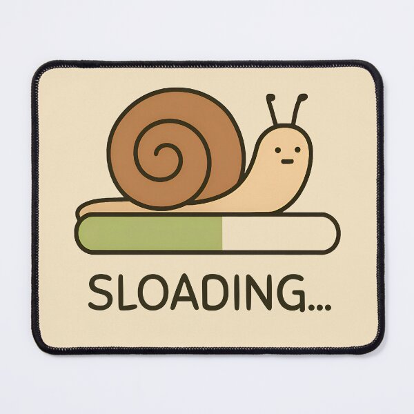 Item preview, Sloading – Funny Snail Loading Bar Pun designed and sold by Imaginationbeyond.