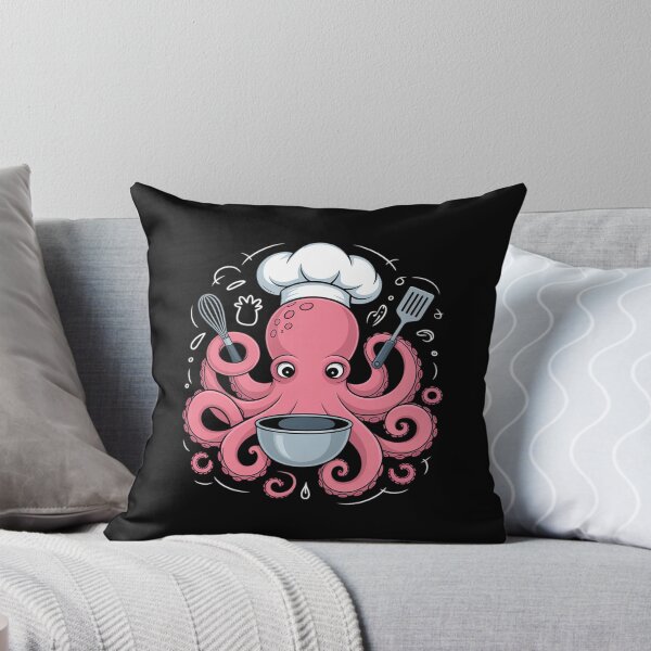 Item preview, Funny Cooking Octopus Chef Drawing designed and sold by BlackStars3Neon.