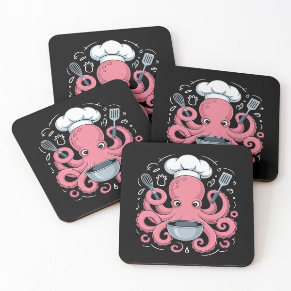 Item preview, Funny Cooking Octopus Chef Drawing designed and sold by BlackStars3Neon.
