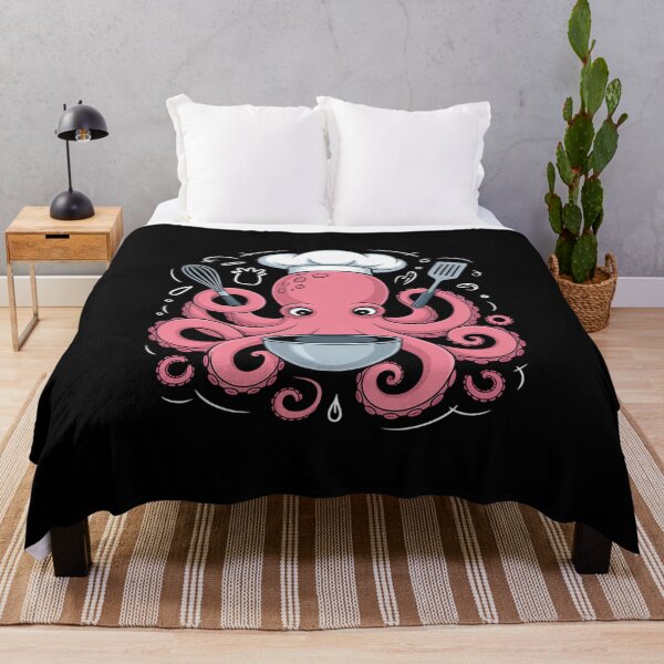 Item preview, Funny Cooking Octopus Chef Drawing designed and sold by BlackStars3Neon.