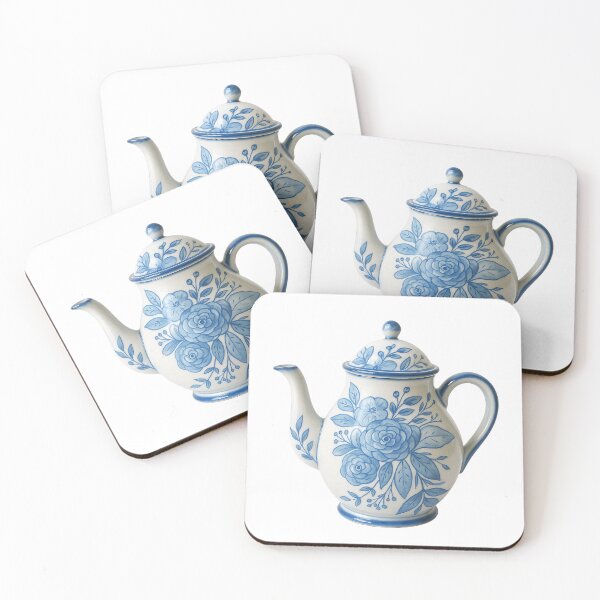 Item preview, Blue Floral Porcelain Teapot – Realistic Watercolor Ceramic Tea pot Design designed and sold by Pacika.