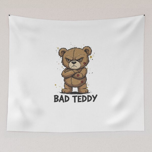 Item preview, Bad Teddy, Soft on the outside, savage on the inside, grumpy, funnyfits70, Humor, Funny, retro, vintages, funny quotes, animal humor, designed and sold by FunnyFits70.