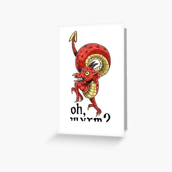 Oh Wyrm Greeting Card By Spookdoodles Redbubble - jd heathers roblox