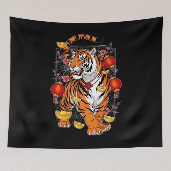 Item preview, Majestic Fortune Tiger Art designed and sold by ZodiacWonders.