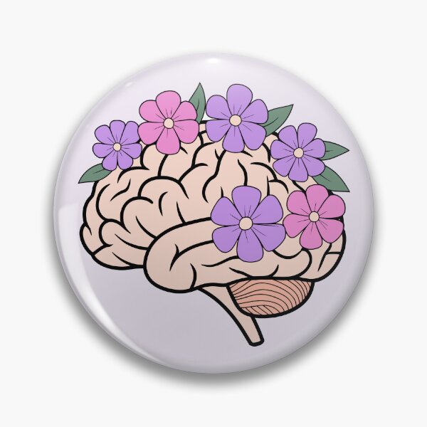 Item preview, Floral Brain Anatomy Art – Pink and Purple Pastel Design designed and sold by EmeraldeaArt.