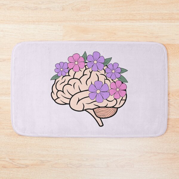 Item preview, Floral Brain Anatomy Art – Pink and Purple Pastel Design designed and sold by EmeraldeaArt.